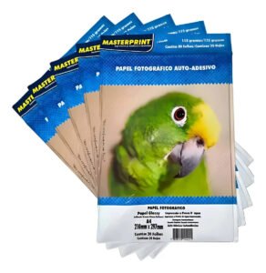 Papel Fotográfico Adesivo A4 Glossy 115g 100 Fls Masterprint Verde