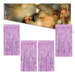 Kit 4 Cortinas Metálicas Lilás Henrylux Decoração Festa 1x2m