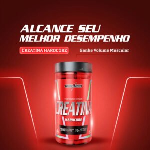 Creatina Hardcore 100% Pura 120 Capsulas Energia e Força – Integralmedica