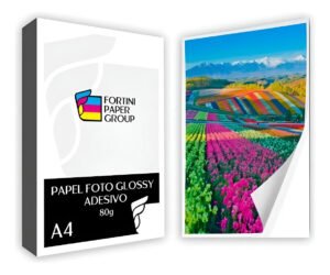 60 Fls Papel Fotográfico Adesivo 80g Glossy Prova D’água Branco