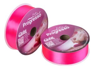 Fita De Cetim Progresso 38mm Rolo 50 Metros Várias Cores Cor 279 Rosa Citrico