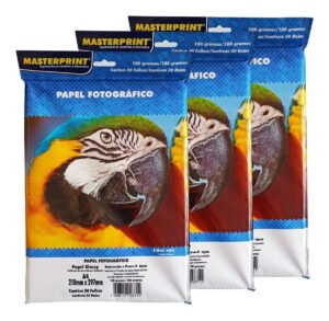Papel Foto A4 Brilhante 180g Masterprint 150 Folhas Premium