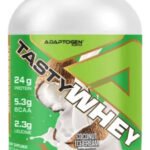 Suplemento Tasty Whey 3w Gourmet Whey Protein Adaptogen Science Pote 900g Sabor Sorvete de Coco