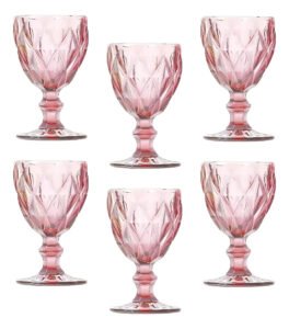 Jogo Taças Água Vinho Vidro Diamante Lilás 260ml Class Home