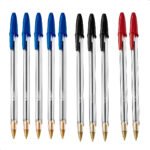 Kit 10 Caneta Esferográfica Bic Cristal Ponta Média 1.0 Transparente Preto, Azul, Vermelha