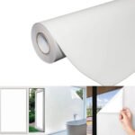 Película Adesiva Jateada Banheiro Porta Vidro Lavável 10mx1m Cor Branco Semi Blackout