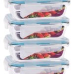 Conjunto 4 Pote Vidro Hermético Marmita Tampa Plástico 640ml