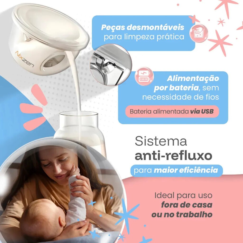 Bomba Materna Portátil Elétrica 24mm Sem Bpa Confortável Prático Bombinha de Tirar Leite Macio Garanta O Melhor Para Seu Bebê Não Precisa Segurar Ou Ficar Apertando Mãos Livres Elétrica Nixzen Branco