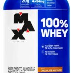 Whey 100% Whey Concentrado Pote 900g Max Titanium Sabor Chocolate maltado