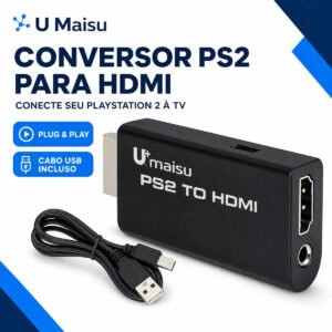 Adaptador De Vídeo Para Ps2 Full Hd 1080p Tv Monitor Conversor Adaptador Hdmi Ps2 – U Maisu