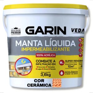 Manta Líquida Impermeabilizante Infiltração Laje Telha 3,6kg Cor Cerâmica Telha