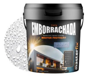 Tinta Emborrachada Masterfix 4kg Impermeável Flexível Acabamento Fosco Cor Branco 3.6 L