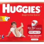 Fralda Descartável Huggies Máxima Proteção Tamanho XXG 140 unidades – Nova Supreme Care fralda aberta com tecnologia Xtra-Flex, canais em X que se adaptam aos movimentos e máxima proteção