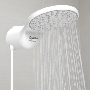 Chuveiro elétrico de parede Zagonel Eletrônica Moment Branco 5500W Produto Nacional de Qualidade