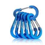 1 Chaveiro Mosquetão De Alumínio Colorido 5cm Cor Azul