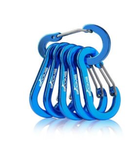 1 Chaveiro Mosquetão De Alumínio Colorido 5cm Cor Azul