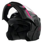 Capacete Robocop Escamoteável Fechado Mixs Gladiator Delta S Cor Cinza Rosa Brilhante Tamanho do capacete 58