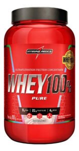 Whey 100% Pure 900gr – Whey Concentrado – Integralmédica Sabor Morango