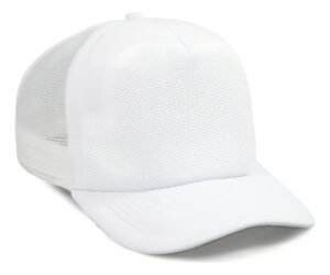 Boné Trucker Liso Rendinha Aba Curva Simples Top Cor Branco Tamanho 58 De Circunferência + Ajuste