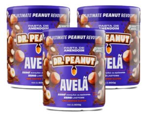3x Pasta De Amendoim Com Whey Protein – 600g – Dr. Peanut Sabor Avelã