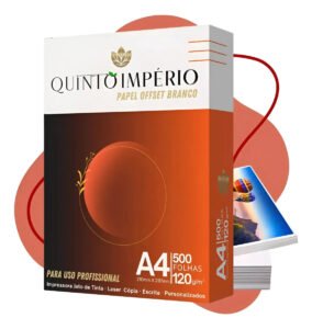 Papel Offset 120g A4 Branco 500 Folhas Premium Sulfite Quinto Império