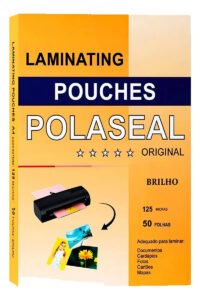 Saco para plastificar POLASEAL A4 30.7cm do comprimento 22cm da largura kit X 50 unidades