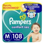 Fralda Pampers Confort Sec Tamanho M, 108 Un