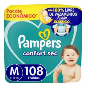 Fralda Pampers Confort Sec Tamanho M, 108 Un