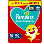 Fralda Descartável Pampers Supersequinha, Tamanho M 90 Unidades