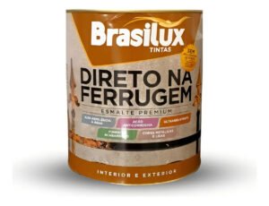Tinta Esmalte Direto Na Ferrugem Resistente 900mL Brasilux Cor Branco Brilhante