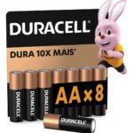 Pilha Alcalina Aa Pequena Duracell Com 8 Unidades