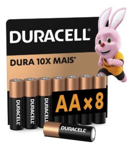 Pilha Alcalina Aa Pequena Duracell Com 8 Unidades
