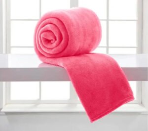 Manta Casa Laura Enxovais Manta Microfibra Lisa Casal Cor Rosa-escuro Com Design Liso De 200cm X 180cm