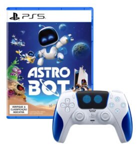 Controle Sem Fio Dualsense Astro Bot Com Jogo Astro Bot Ps5 Cor Branco