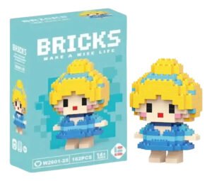 Brinquedo Bloco De Montar Personagens Desenho Animado Quantidade De Peças 162 Versão Do Personagem Cinderela