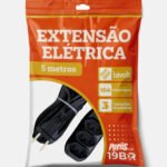 Extensão Elétrica 5 Metros Preto 3 Tomada Tripolar