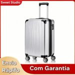 Mala Para Viagem Bordo Pequena De Mão Com Rodas Removíveis Prateado Mala 2060