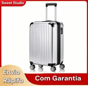 Mala Para Viagem Bordo Pequena De Mão Com Rodas Removíveis Prateado Mala 2060