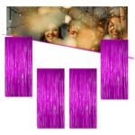 Kit 4 Cortinas Metálicas Fitas Rosa 2m x 1m Decoração Festas Henrylux