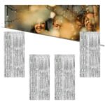 Kit C/ 4un Cortina Metalizada Fitas Para Decoração Cor Prata