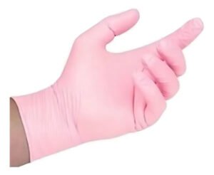 Luvas Descartáveis Nitrílicas Rosa Talge Tamanho M Kit 10×100 Unidades