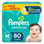 Fralda Pampers Confort Sec Tamanho M 80 unidades