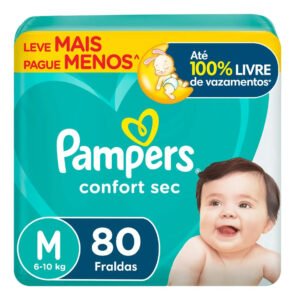 Fralda Pampers Confort Sec Tamanho M 80 unidades