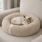 Cama Gato Nuvem Caminha Pet Redonda Ninho Soft Macia 50x50cm Cor Bege