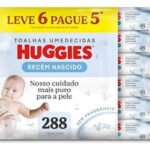 Pack 6 Unidades De Lenços Umedecidos Recém Nascido Sem Fragrância Hipoalergênico Huggies