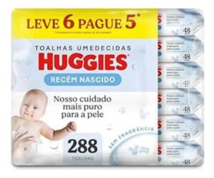 Pack 6 Unidades De Lenços Umedecidos Recém Nascido Sem Fragrância Hipoalergênico Huggies