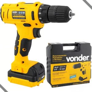 Parafusadeira Furadeira A Bateria Vonder Pfv120 Cor Amarelo Frequência 50hz 60hz Bivolt