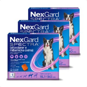 NexGard Spectra para Cães 15,1-30kg Antipulgas Carrapatos Vermes 1 Tablete