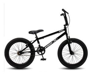 Bicicleta BMX Pro-X Série 1 Aro 20 Quadro Aço Carbono Preto/Branco