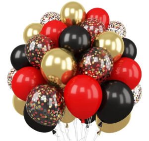 Kit 30 Un Balão Metalizado Bexiga No9 Festa Aniversário Cor Vermelho Liso